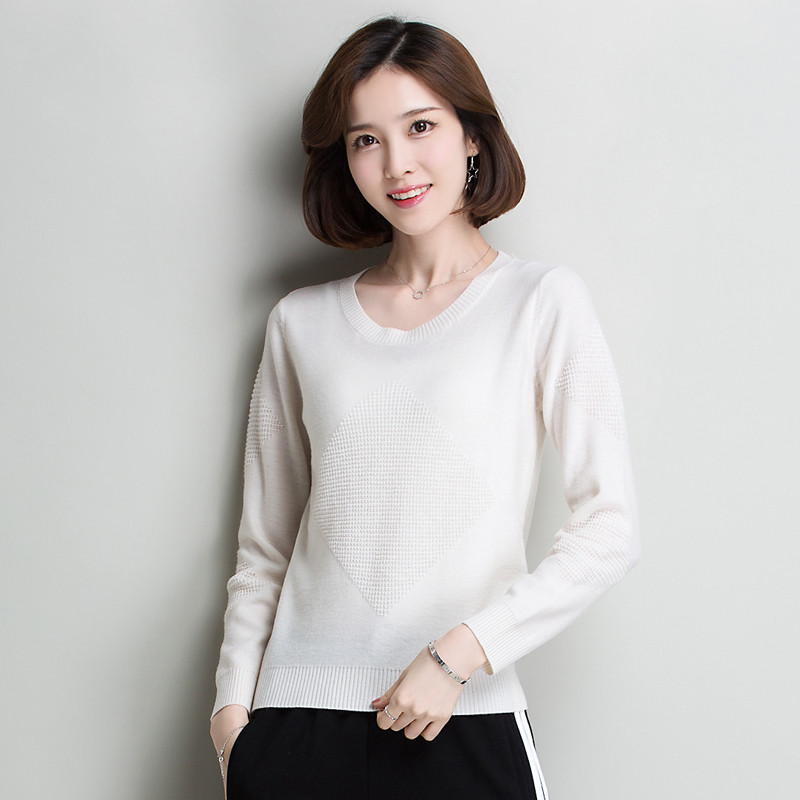 恒源祥女羊毛衫+TM11170086 XL 本白