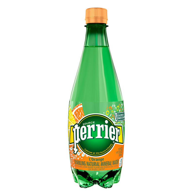 巴黎水Perrier 橘子味（塑料瓶）/箱 500ml*24瓶