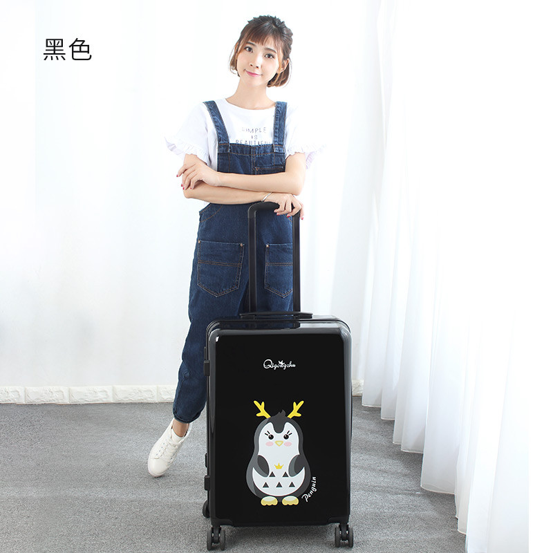 七公主拉杆箱万向轮韩版可爱24行李箱女小清新学生登机旅行箱20寸 24寸 黑色