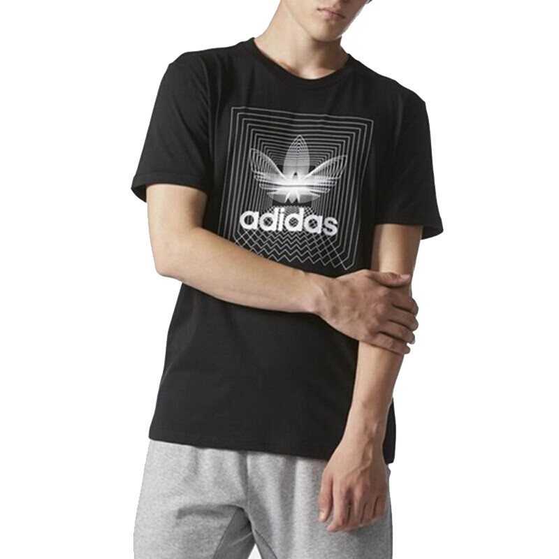 adidas阿迪达斯三叶草男短袖2017春夏新款圆领休闲运动透气棉T恤AJ8830 XS BJ8695