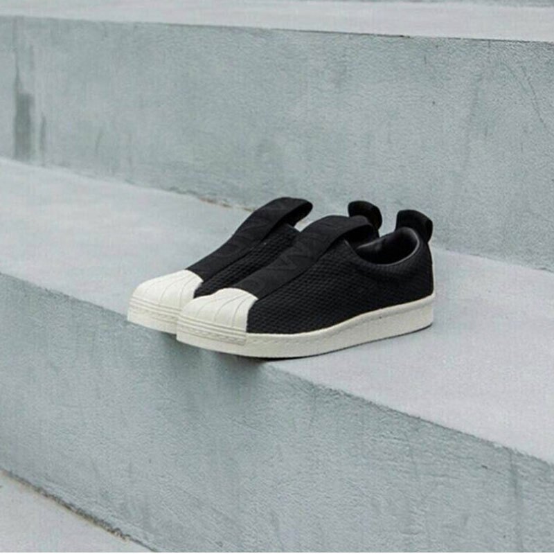 adidas阿迪达斯女鞋夏季新款贝壳头运动轻便透气休闲鞋 黑色BY9137 36