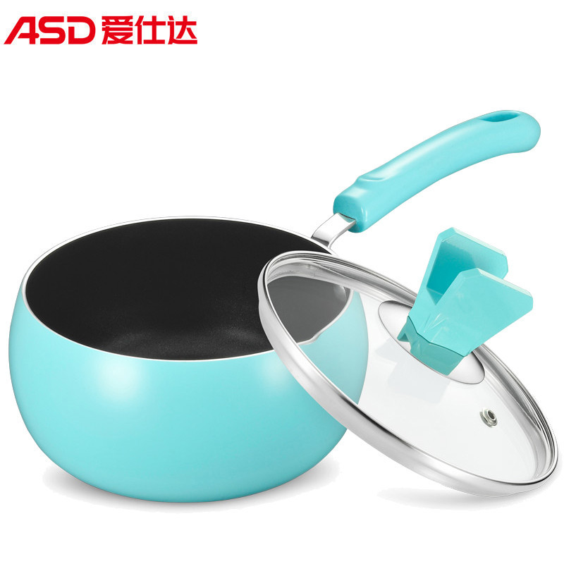 爱仕达（ASD） 16CM不粘流嘴奶锅 热奶锅煮奶锅牛奶锅 煮面锅泡面锅小汤锅 NL16A2WG-M（薄荷绿）
