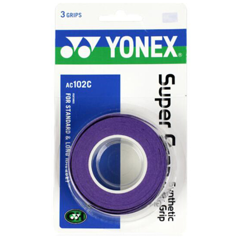 尤尼克斯YONEX羽毛球手胶 AC-102C 三条装握把胶 PU(光面)粘性吸汗带 吸汗性强 防滑经典耐用AC102C 240暗紫