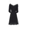 ZARA KARA2017夏新款V领黑色蕾丝拼接雪纺连衣裙收腰显瘦修身欧美裙子 L 黑色