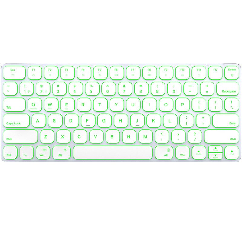 HB186S-B 蓝牙背光键盘 银面白键