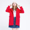 Lagogo2016冬新款红色女装纯色连帽毛呢大衣中长款外套FDDD23B254 160/M/38 红色（H4）