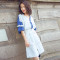 902新款大码女装2017胖mm夏装新款套装胖妹妹撞色宽松显瘦两件套连衣裙潮