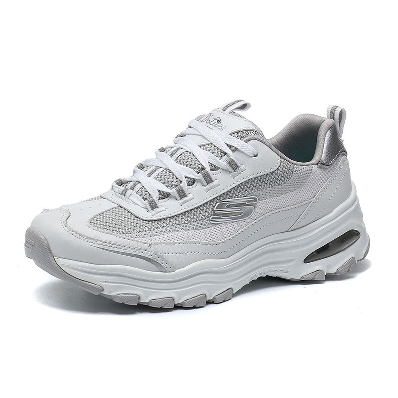 skechers斯凯奇女鞋2017新款D‘lites熊猫鞋时尚运动休闲鞋12696 白色 38码