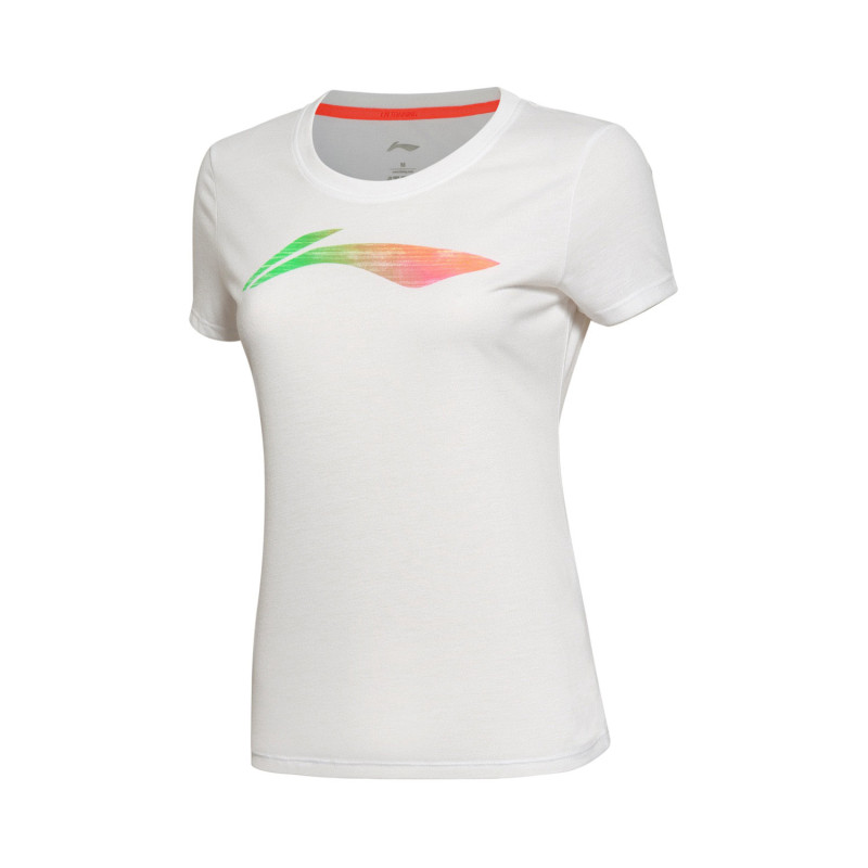 李宁2016新款女装训练系列短袖运动T恤运动服ATSL102 XL 白色