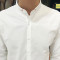 902新款夏季韩版修身男士薄款青年衬衫英伦风七分袖寸衣个性白色潮男衬衣 XL 511白色+918黑色