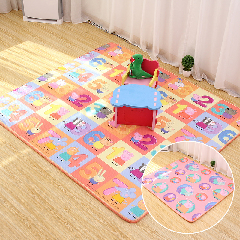 小猪佩奇Peppa Pig圆窗一家数字EPE双面爬行垫整张 180*200*0.5CM