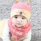 帽子春秋冬韩版婴儿帽子0-3-6-12个月宝宝胎帽幼儿帽男女童当季新品可爱卡通简约小清新多款多色可选 粉色帽子加三角巾A款 0-12个月头围（40-46