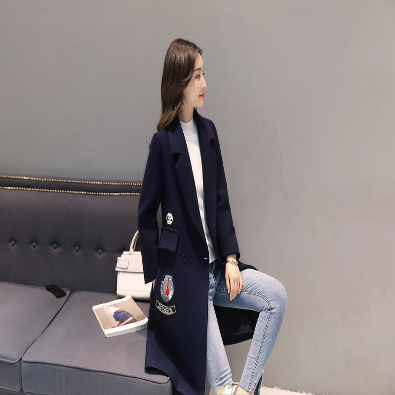 女士毛呢外套2958 XL 藏青色