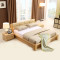 A家家具 简约现代实木床1.8米1.5北欧卧室成套家具软靠大床双人床 1.5米高箱床+床垫
