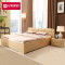A家家具 简约现代实木床1.8米1.5北欧卧室成套家具软靠大床双人床 1.5米排骨架+2床头柜