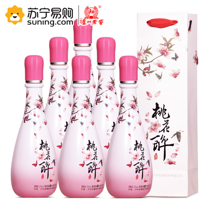 泸州老窖 桃花醉时尚版 22度 500ml*6整箱