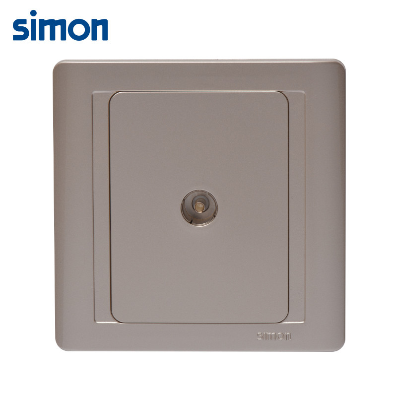 西蒙(simon)开关插座面板86型55系列香槟金电视插座N55111-56