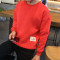 828新款男士秋季青少年韩版圆领套头卫衣秋装学生外套春秋男装纯色衣服潮 M Y17湖绿色