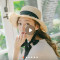 韩版平顶拉菲草帽绑带蝴蝶结帽子女夏季沙滩帽海边出游毛边遮阳帽