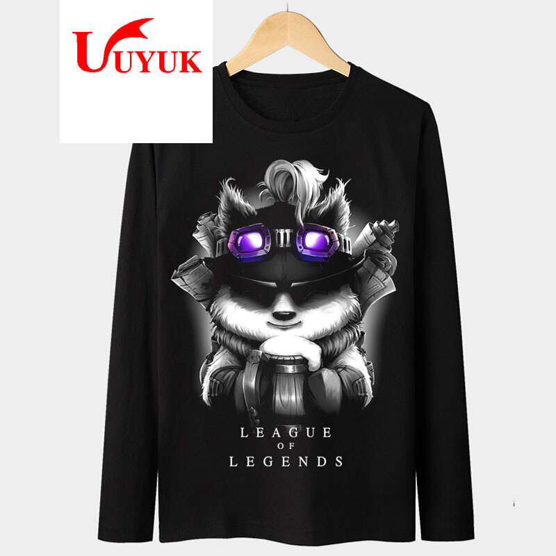 7秋季时尚潮流长袖T恤男女LOL五人开黑衣服