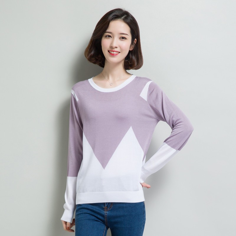 恒源祥女士针织衫+TM19HN8007 XL 浅紫
