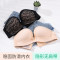 千奈美QIANNAIMEI春季新款无肩带文胸聚拢1/2罩杯防滑夏无钢圈薄款无带隐形内衣女婚纱露肩抹胸胸罩 纯黑色 70A