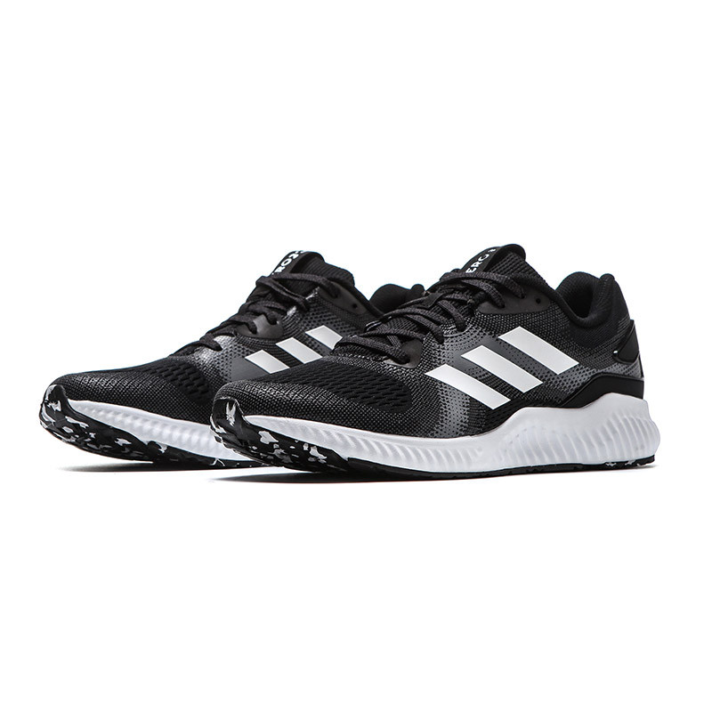 Adidas/阿迪达斯 男鞋 2018新款缓震鞋底织物鞋面透气休闲运动跑步鞋BB9774 黑色 42.5码