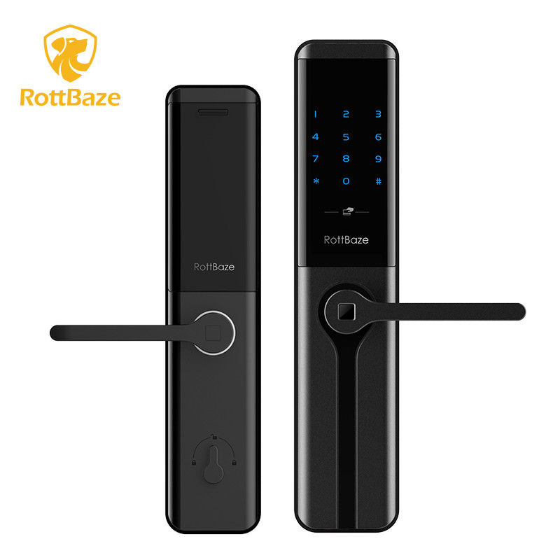 罗贝斯(RottBaze)F1指纹锁 家用智能锁 防盗门门锁电子密码锁 把手式隐藏式指纹锁 一步开门
