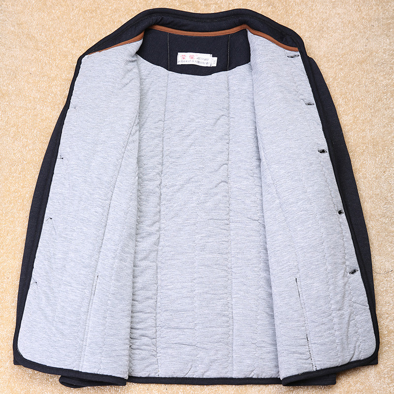 新款中老年人保暖衣套装男装大码驼绒棉袄棉裤