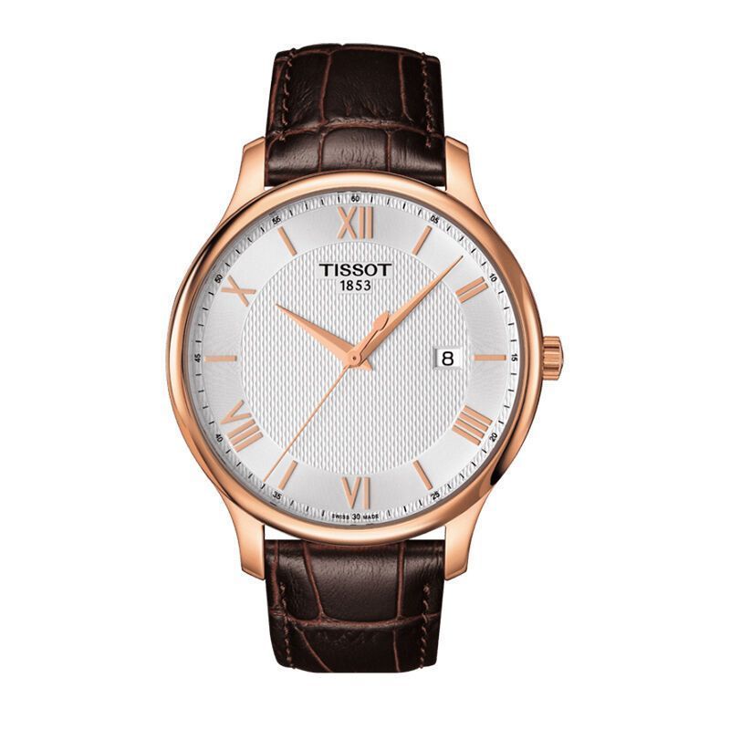 全国联保 天梭(TISSOT)皮带手表 俊雅系列男女腕表 T063.610.36.037.00 玫金罗马男款T063.610.36.038.00