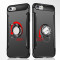 圣幻 【送钢化膜】苹果iphone6/6Splus磁吸指环扣支架手机壳硅胶防摔个性保护套 玫瑰金iphone6plus/6splus