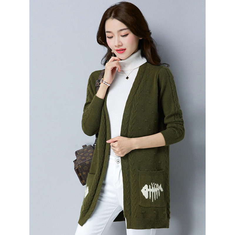 丝柏舍2017秋装新款女纯色中长款气质休闲百搭针织衫S74S0020Z