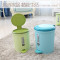 振兴 WT0104 时尚轻便卫生垃圾桶脚踏式6L塑料翻盖卫生间垃圾桶家用 蓝色