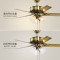 OPPLE 吊扇灯 风扇灯 欧式 欧静42寸铁叶3灯头（适用12-18㎡）带遥控-送白光球泡