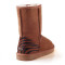 OZWEAR UGG OB002TLZ冬款中筒印花女士雪地靴多色动物纹靴子 栗色 35码