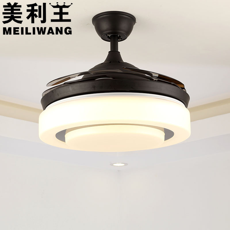 美利王吊灯新中式带电扇灯风扇吊灯隐形仿古复古餐厅灯客厅卧室家用吊扇灯风扇灯LED三档调光静音省电电机质保十年 B款-36寸变光遥控