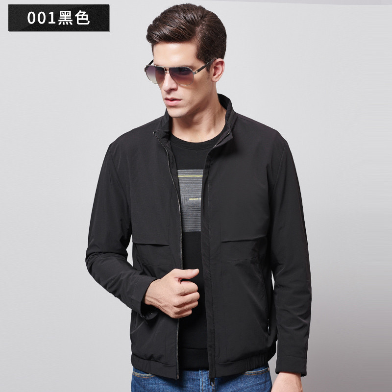 七匹狼夹克男士秋季新品立领夹克男商务休闲外套秋季jacket_1 165/84A/M 001(黑色)
