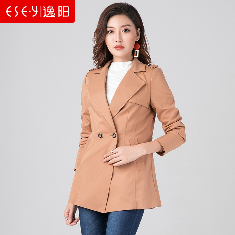逸阳 新款西装领外套上衣0384 褐红色 2XL