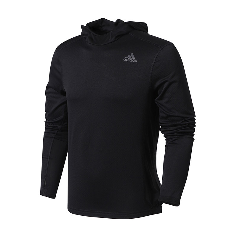 adidas阿迪达斯男子卫衣2017新款跑步训练运动服BP8033 XXL 黑色