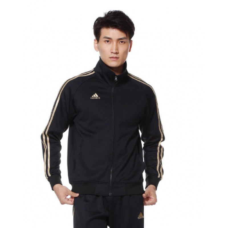 阿迪达斯adidas男装夹克-TR30J-BG M 黑/金