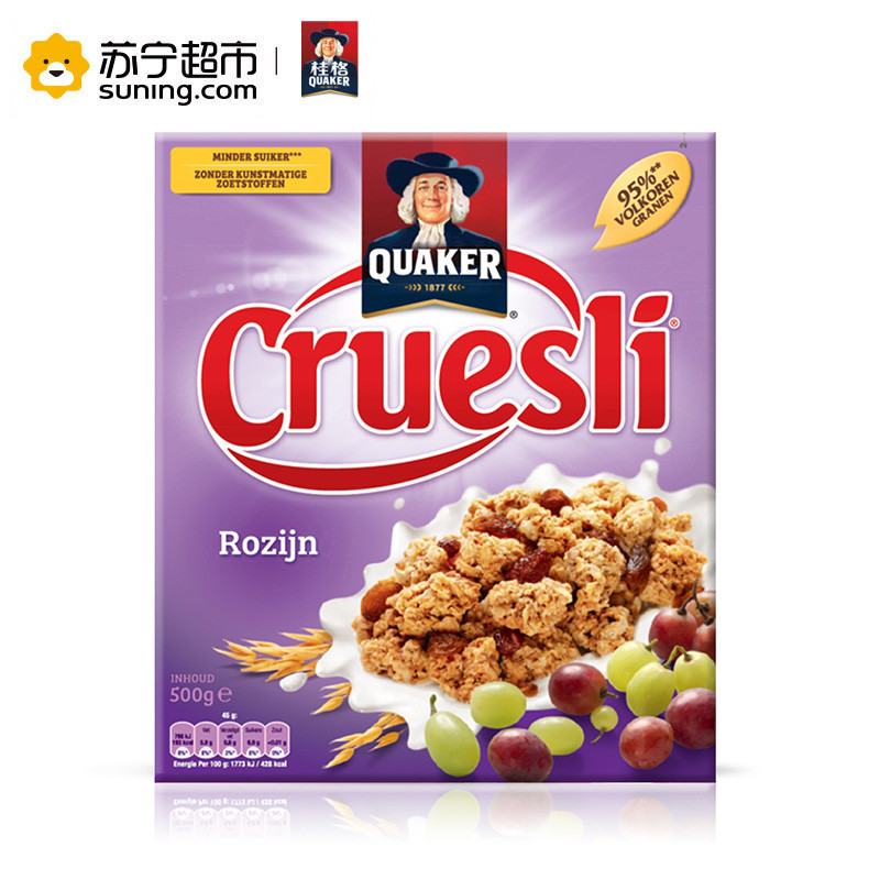 桂格覆盆子草莓谷物粒即食燕麦片 450g