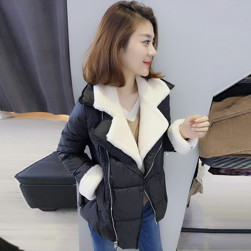 BOBOWALTZ冬装女2017新款韩版毛领修身收腰欧美轻薄羽绒服外套B172f2204p3330 L 黑色