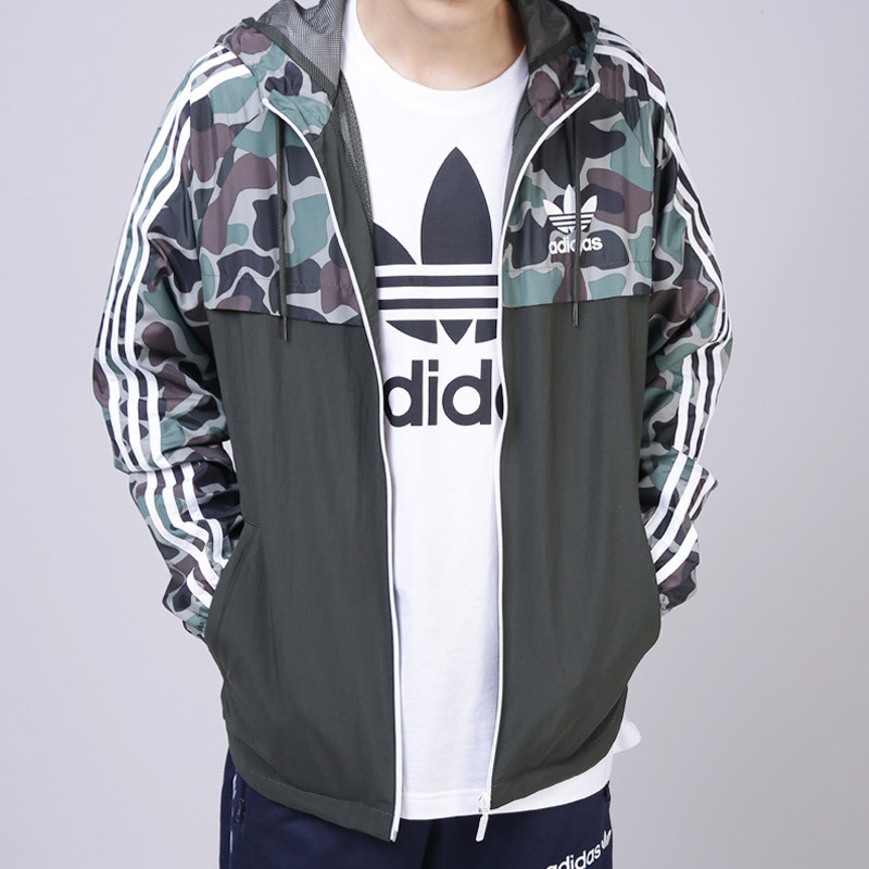 三叶草阿迪达斯男子夹克外套17年新款防风服运动服BS4907 绿色 S