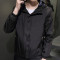 2017薄款夹克衫青年纯色韩版修身潮夹克男LG8606 2XL 黑色