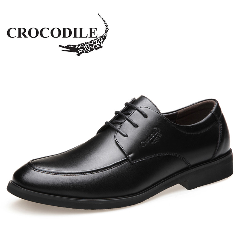 鳄鱼恤 CROCODILE 男士皮鞋休闲男鞋经典正装鞋WFX00372088 黑色 43码