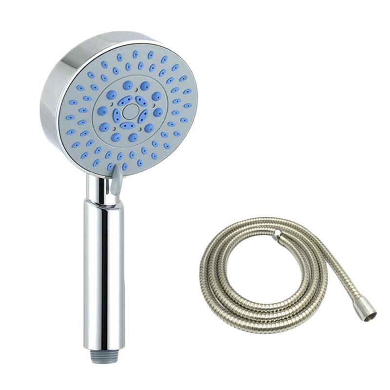 花洒头单头五档热水器塑料通用加压压家用喷头头大不锈钢喷洒五档头寸卫生间节水开 五档经典单喷头1.5米防爆
