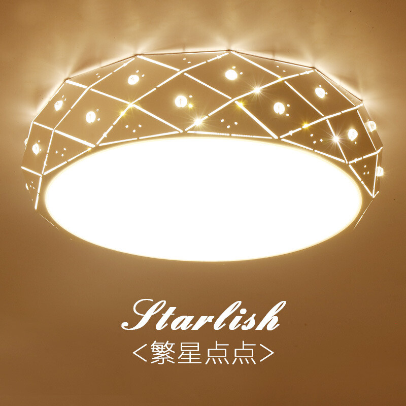 主卧室灯温馨浪漫LED吸顶灯创意个性客厅灯简约现代圆形餐厅灯具直径80无极72W 直径45暖光24W