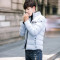 2017冬季男士棉衣青年韩版修身男装保暖棉服立领棉袄外套潮1718A M 银白色
