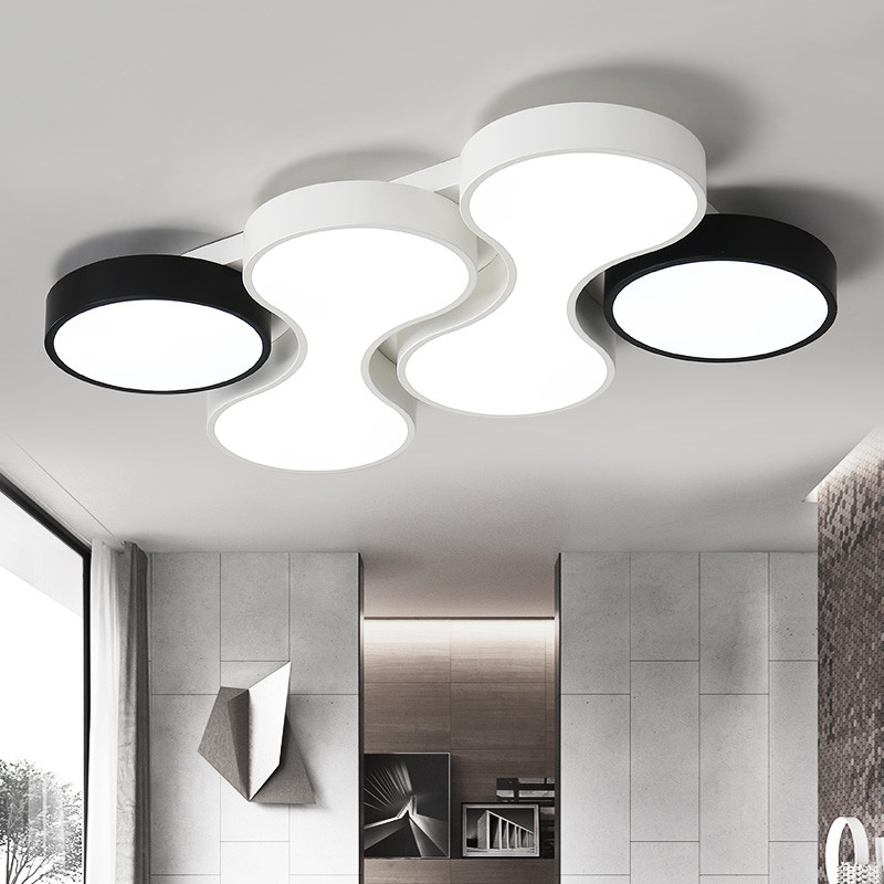 阿库琉斯 简约现代LED优质铝材吸顶灯大气客厅灯创意圆形温馨卧室灯时尚个性北欧风新款灯具 L50-三色-金