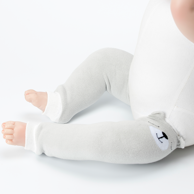 新款幼儿宝宝护腿袜套长袜子加厚加绒秋冬护膝婴儿长筒袜过膝松口 均码（适合0-4岁） 笑脸熊